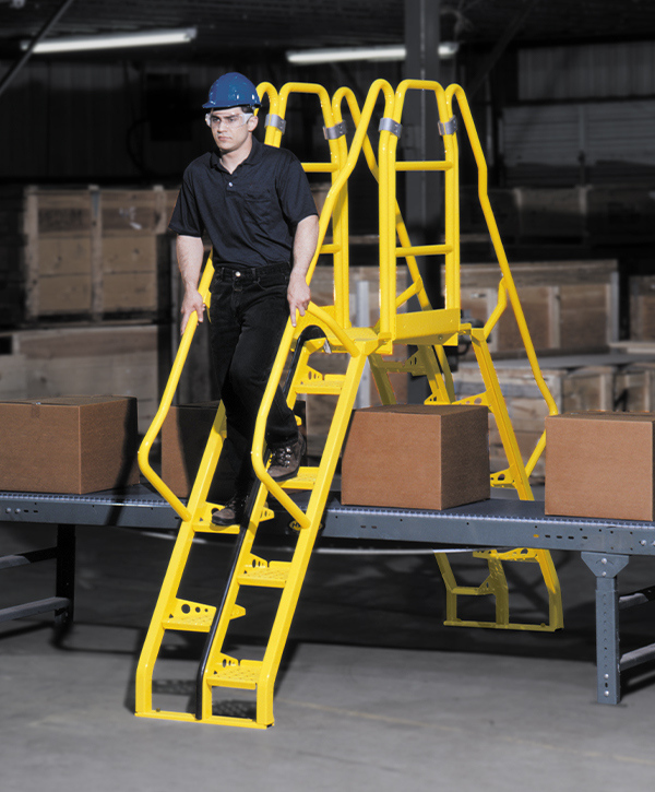 Alternating Crossover Industrial Stairs