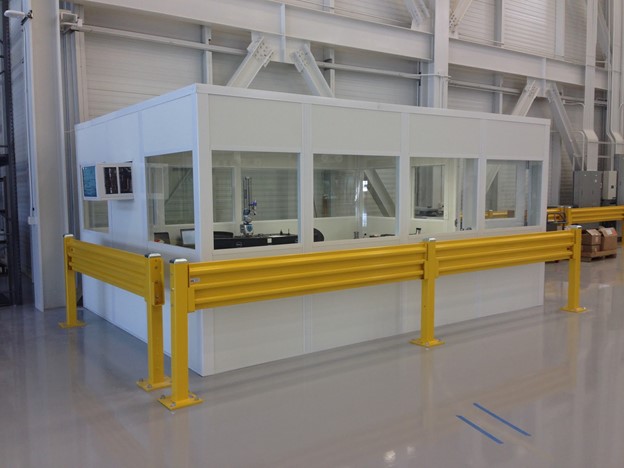 Modular Building with Guard Rails - Warehouse Optimizers Inc
